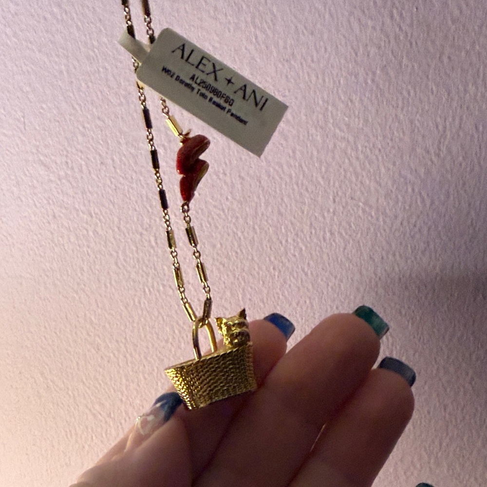 Alex and Ani Gold Wizard of Oz Toto/Ruby Slippers Necklace